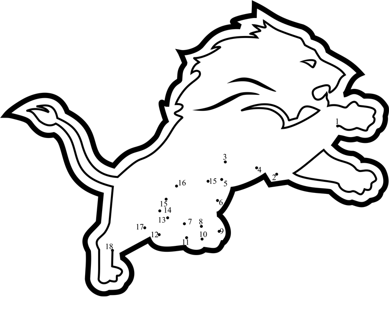 Detroit-Lions-Logos-Dot-To-Dot dot to dot worksheets