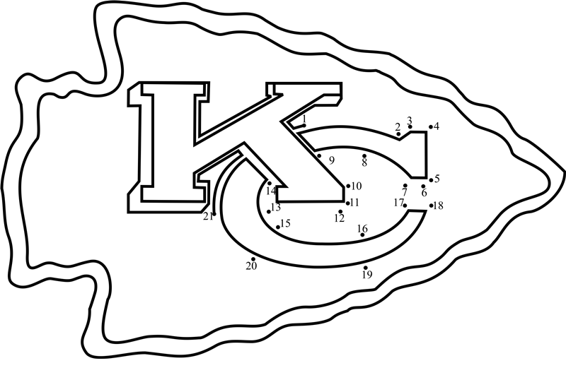 Kansas-City-Chiefs-Logo-Dot-To-Dot dot to dot worksheets