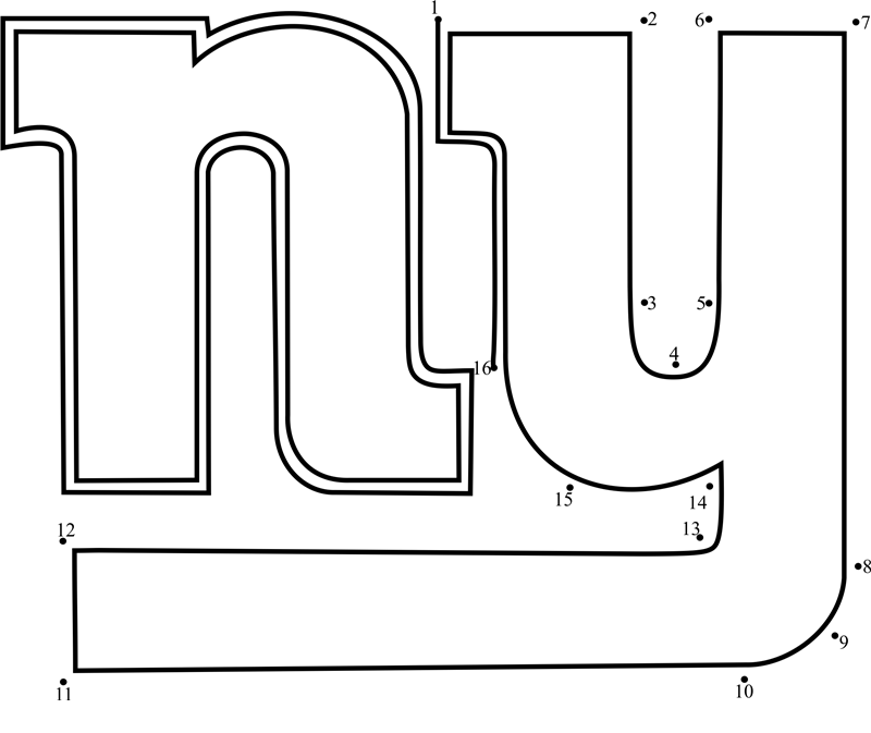 New-York-Giants-Logo-Dot-To-Dot dot to dot worksheets