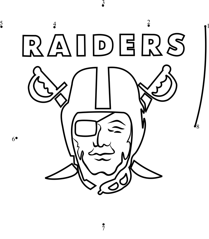 Oakland-Raiders-Logo-Dot-To-Dot dot to dot worksheets