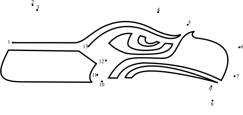 Seattle-Seahawks-Logo-Dot-To-Dot dot to dot worksheets