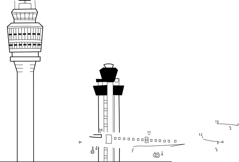 Aircraft Lands At Hartsfield Jackson Atlanta International Airport dot to dot worksheets