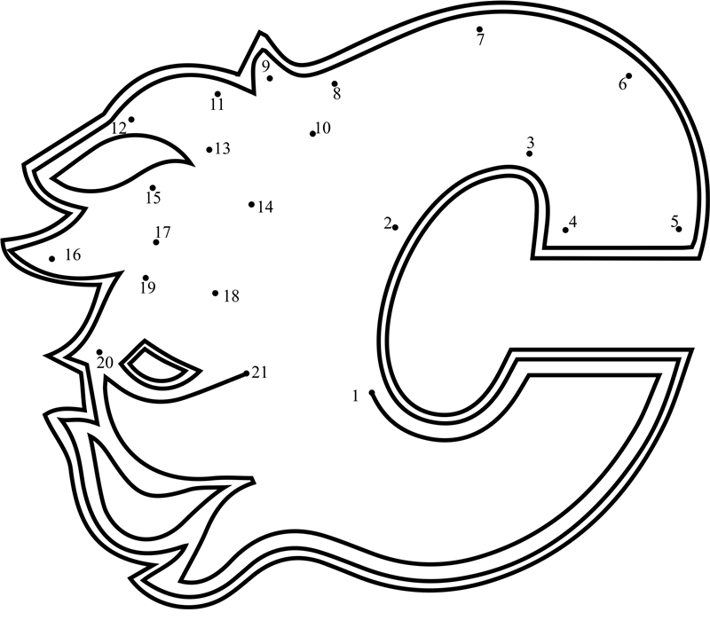 Calgary-Flames-Logo-Dot-To-Dot dot to dot worksheets