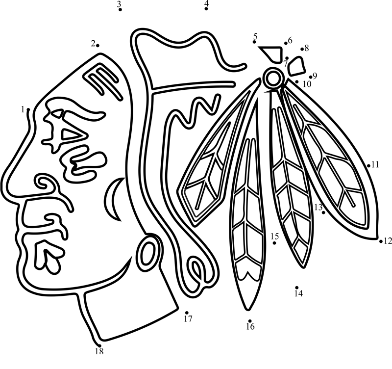 Chicago-Blackhawks-Logo-Dot-To-Dot dot to dot worksheets