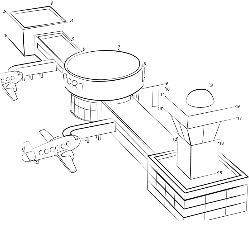 Airport dot to dot worksheets