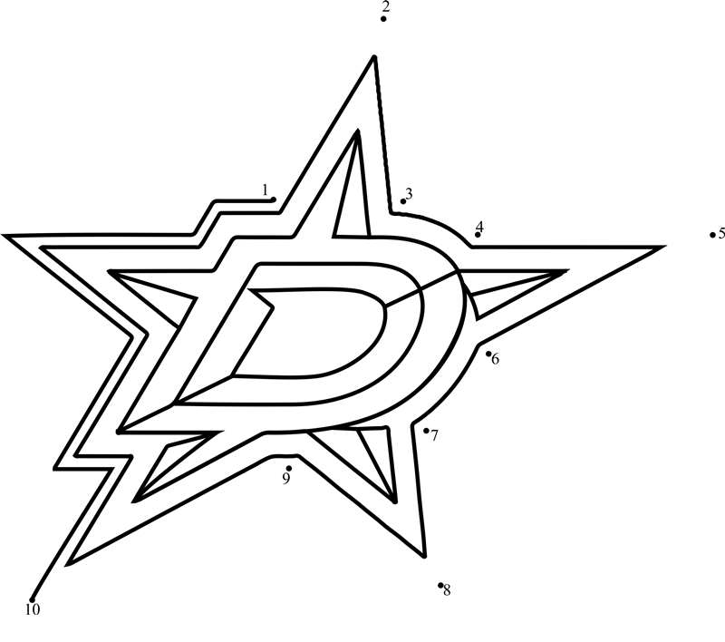 Dallas-Stars-Logo-Dot-To-Dot dot to dot worksheets