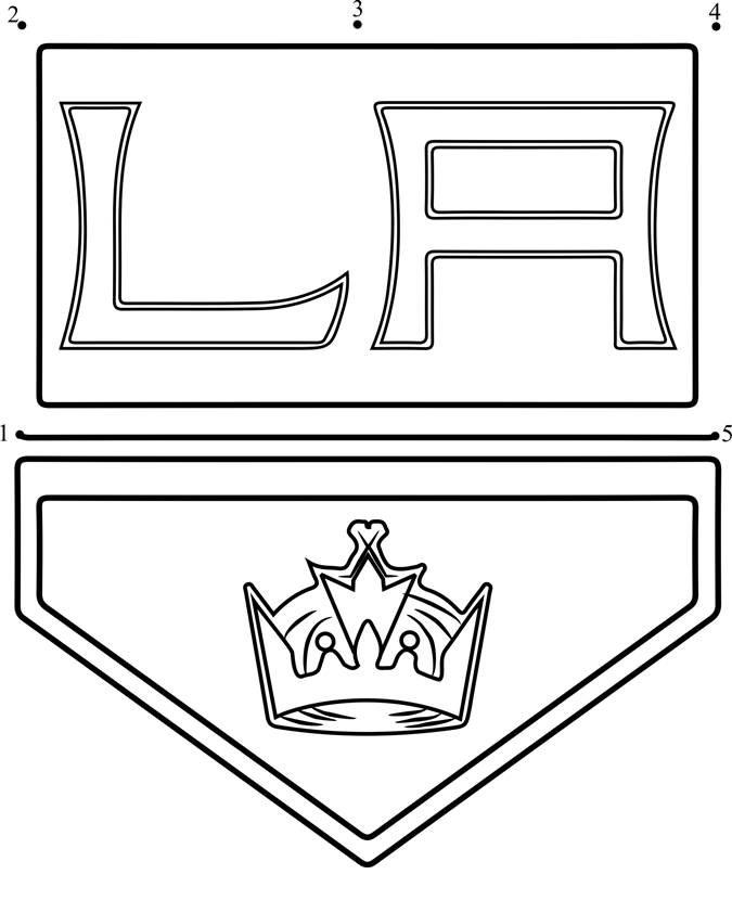 Los-Angeles-Kings-Logo-Dot-To-Dot dot to dot worksheets