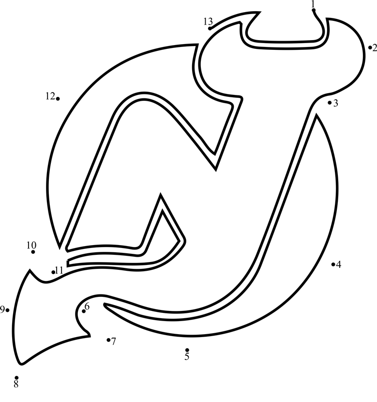 New-Jersey-Devils-Logo-Dot-To-Dot dot to dot worksheets