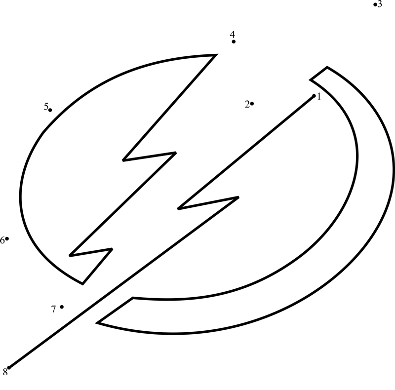 Tampa-Bay-Lightning-Logo-Dot-To-Dot dot to dot worksheets