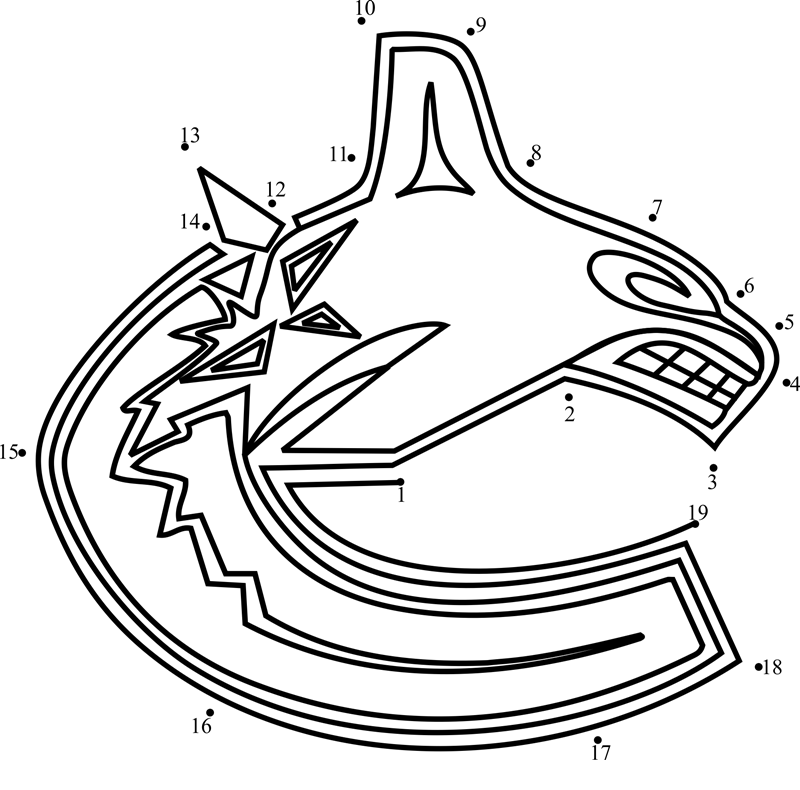 Vancouver-Canucks-Logo-Dot-To-Dot dot to dot worksheets