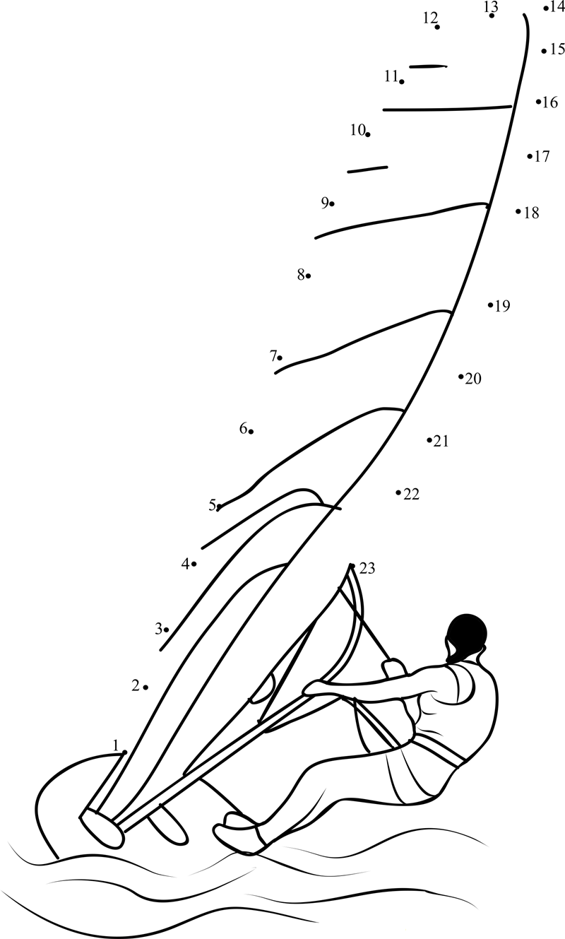 Sailing Racing printable dot to dot worksheet