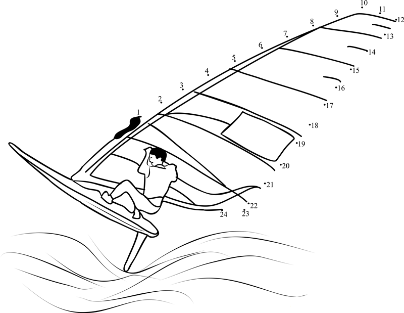 Sailing Sports printable dot to dot worksheet