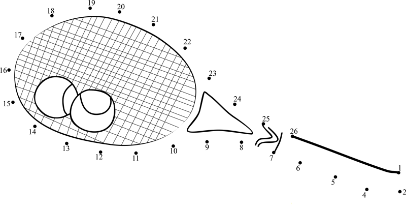 Tennsi Racket dot to dot worksheets