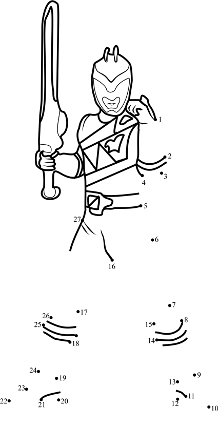 Power-Ranger-Dot-To-Dot dot to dot worksheet