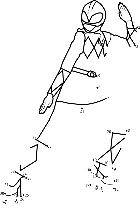 Power-Ranger-Pink-Dot-To-Dot dot to dot worksheets