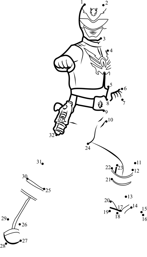 Power-Ranger-Red-Dot-To-Dot dot to dot worksheets