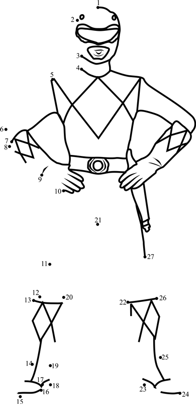 Red-Ranger-Dot-To-Dot dot to dot worksheets