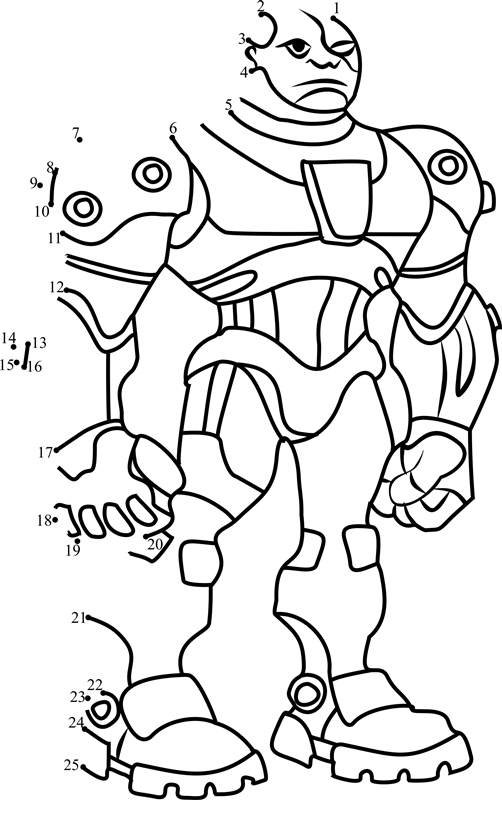 Cyborg-Teen-Titans-Dot-To-Dot dot to dot worksheets