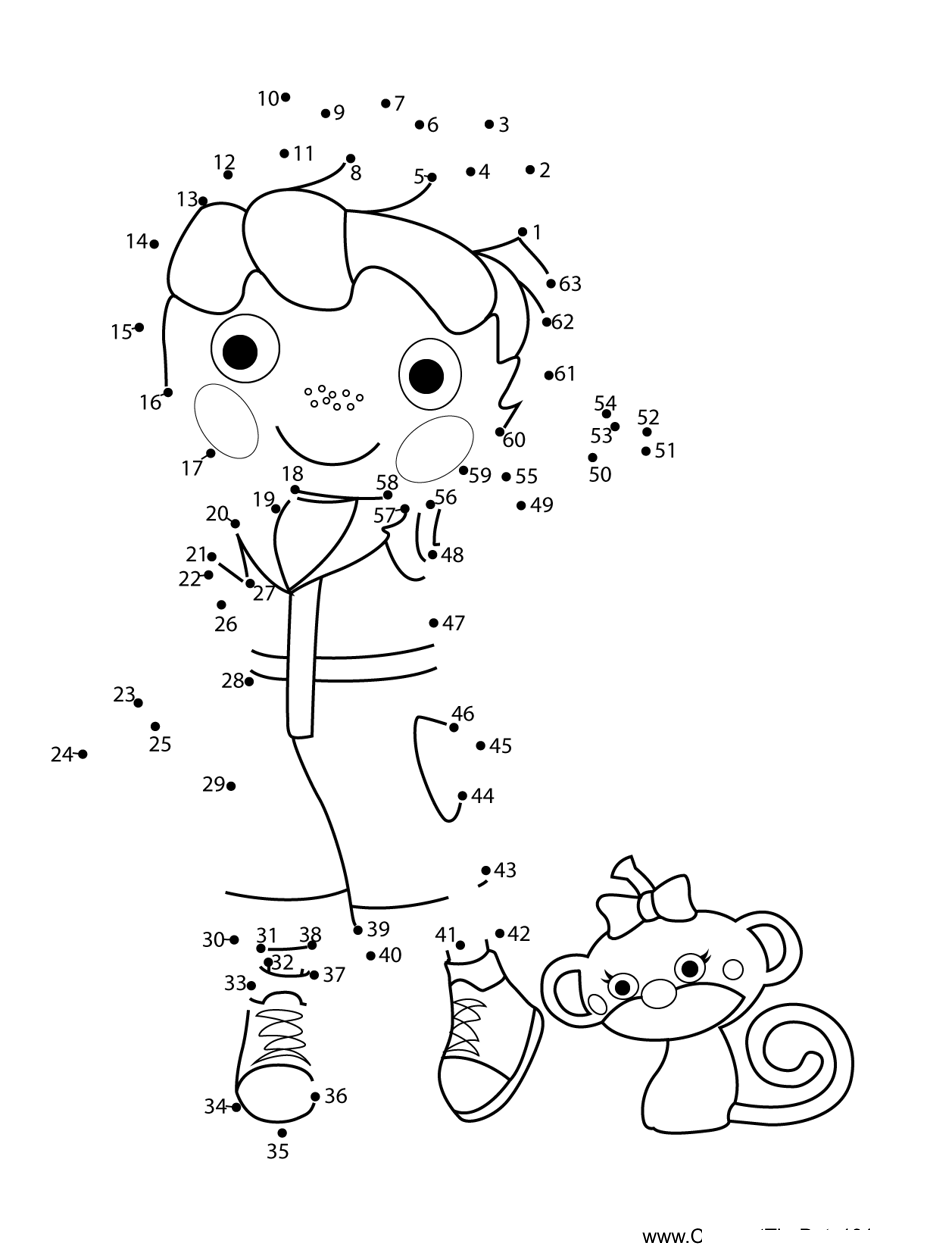 Ace-Fender-Bender-Lalaloopsy dot to dot worksheet