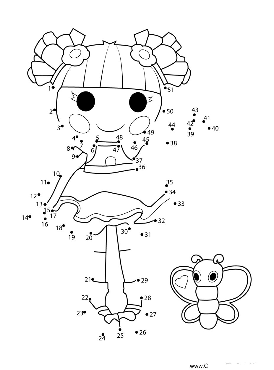 Blossom-Flowerpot-Lalaloopsy dot to dot worksheets