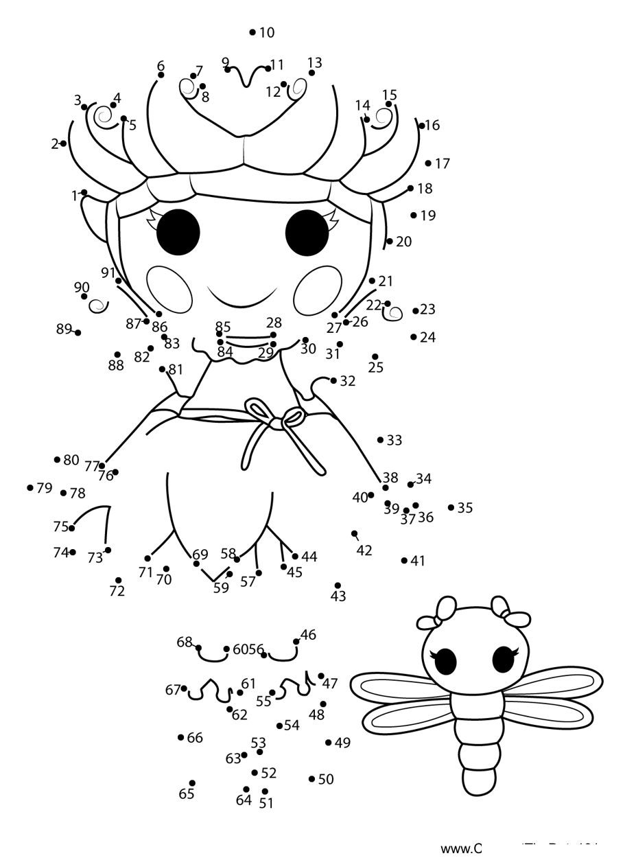 Bluebell-Dewdrop-Lalaloopsy dot to dot worksheets