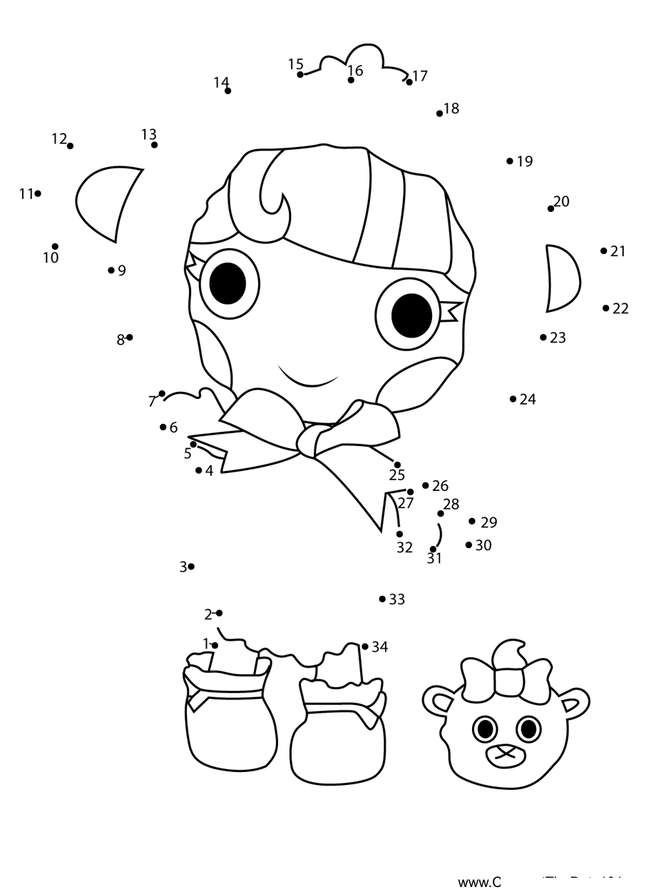 Bow-Bah-Peep-Lalaloopsy dot to dot worksheets