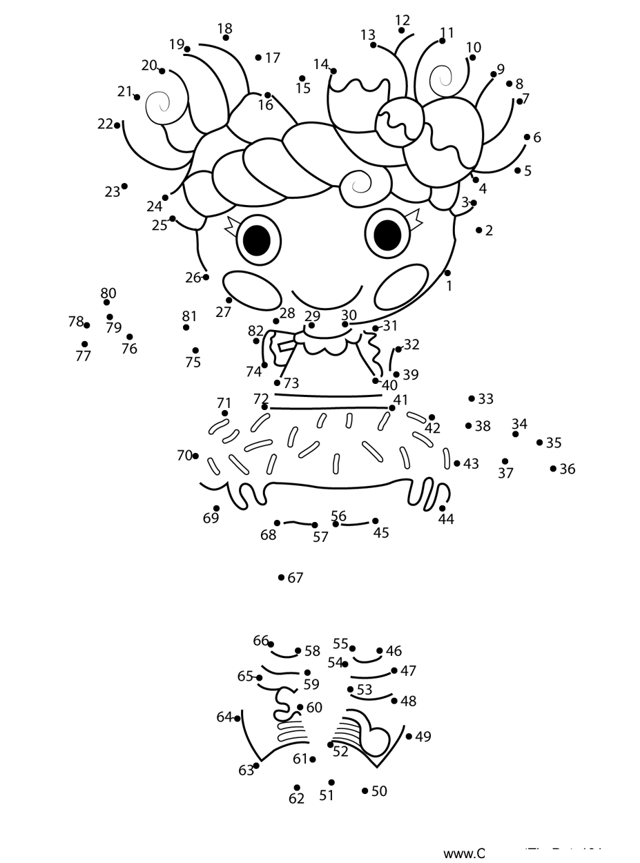 Cake-Dunk-N-Crumble-Lalaloopsy dot to dot worksheets