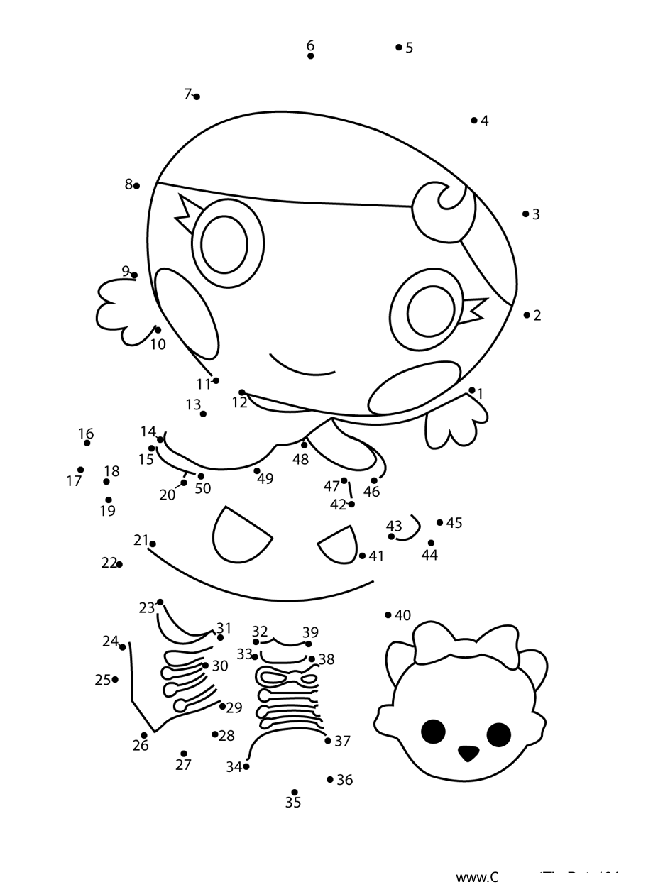 Cape-Riding-Hood-Lalaloopsy dot to dot worksheets