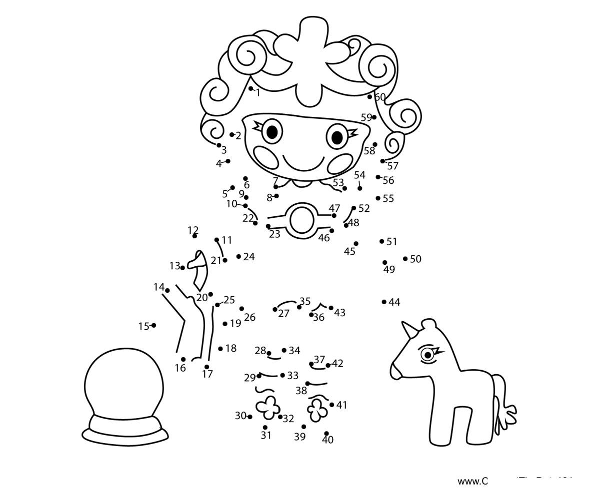 Clarity-Glitter-Gazer-Lalaloopsy dot to dot worksheets