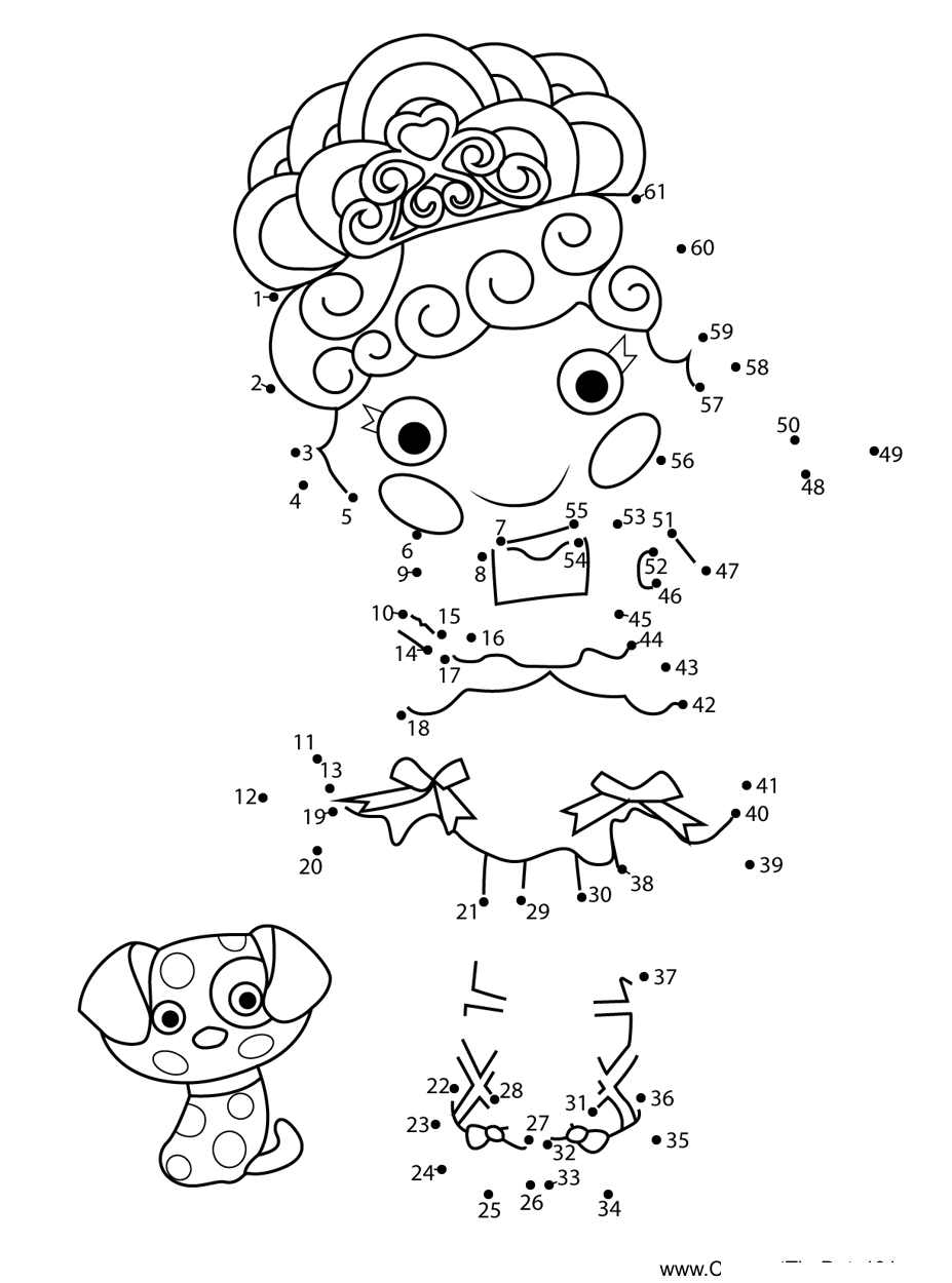 Crumpet-Hearts-Lalaloopsy dot to dot worksheets