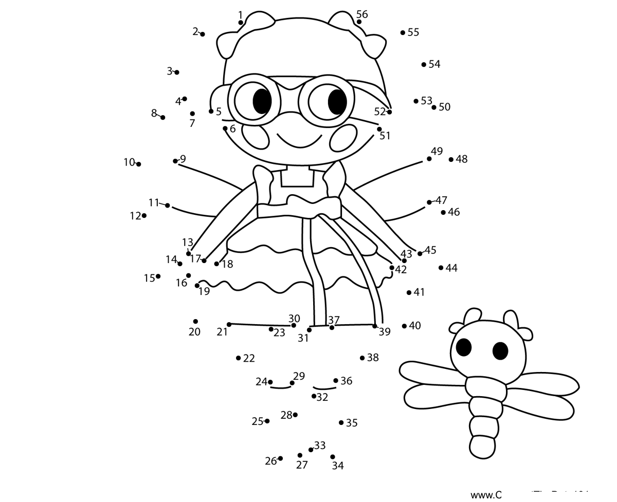 Darling-Brightside-Lalaloopsy dot to dot worksheets