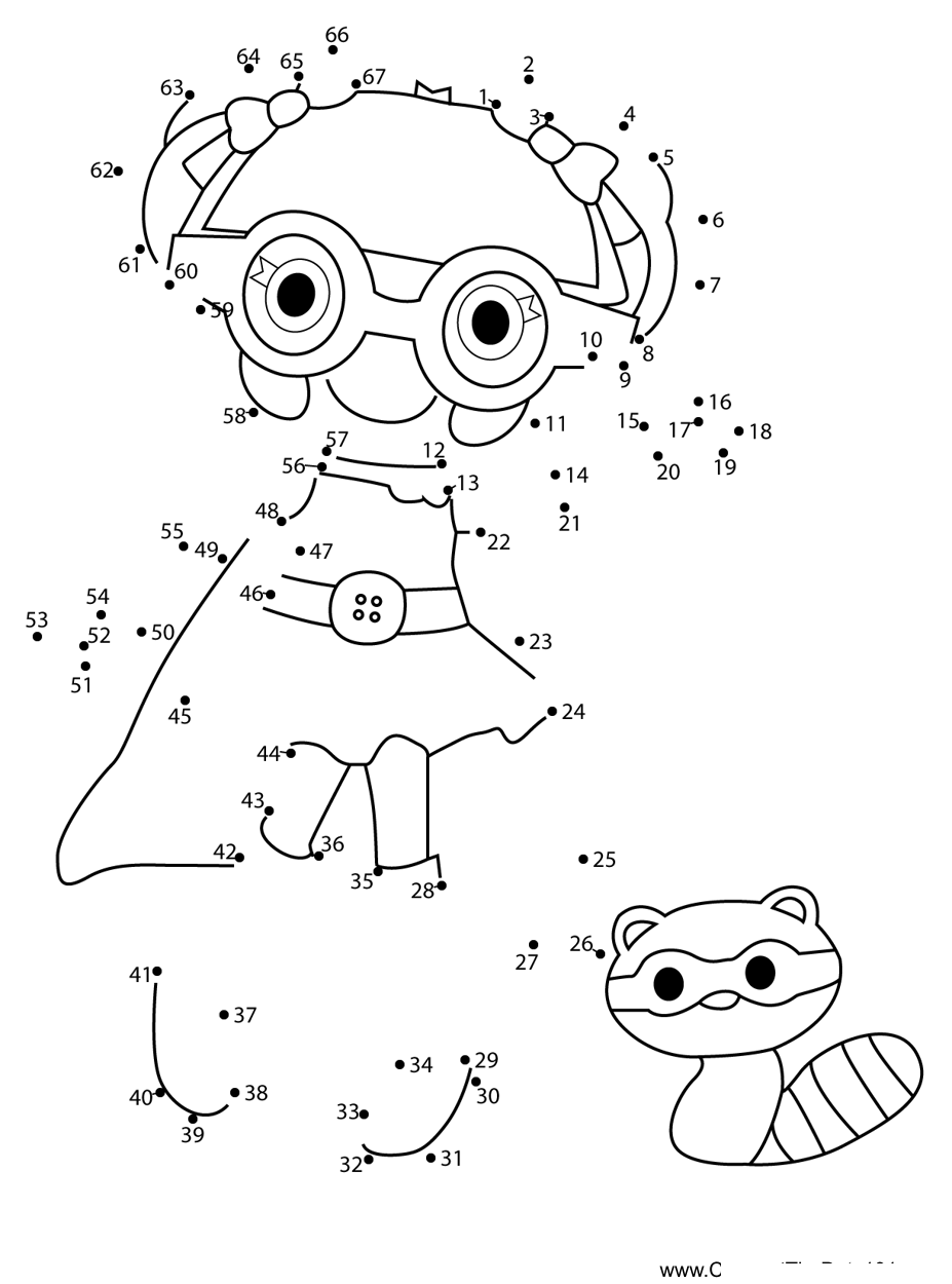 Dyna-Might-Lalaloopsy dot to dot worksheets