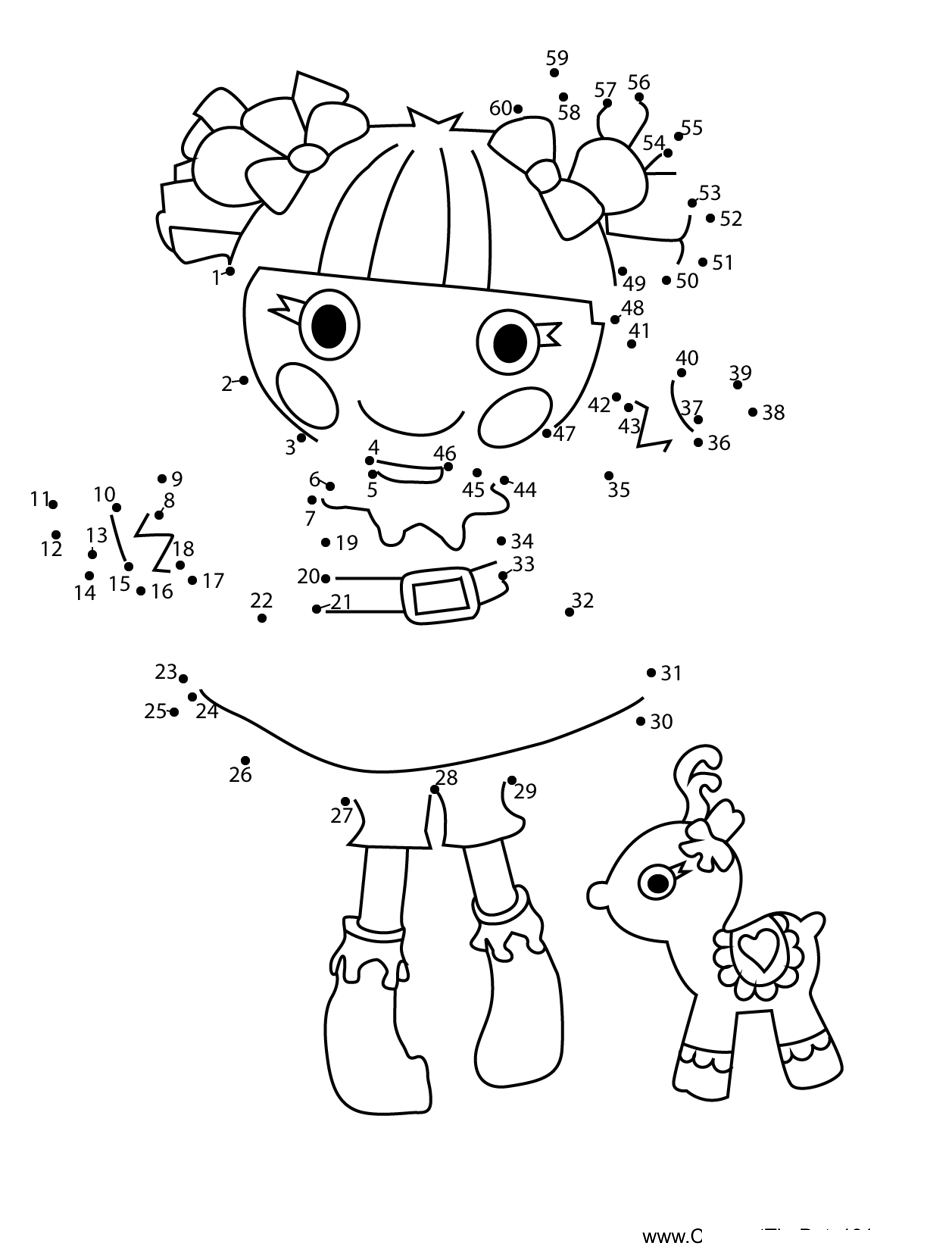 Holly-Sleighbells-Lalaloopsy dot to dot worksheets