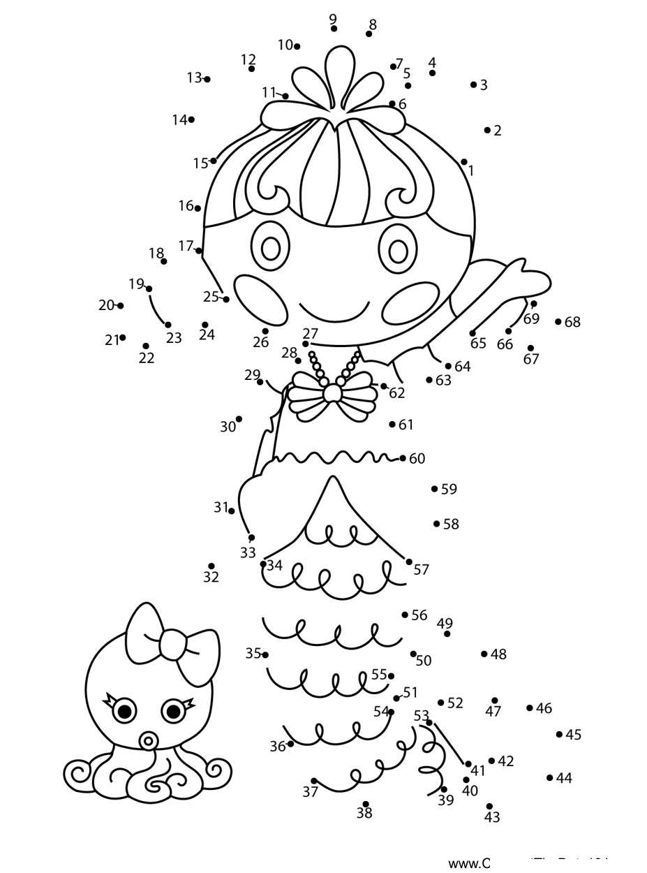 Laguna-Sea-Splash-Lalaloopsy dot to dot worksheets