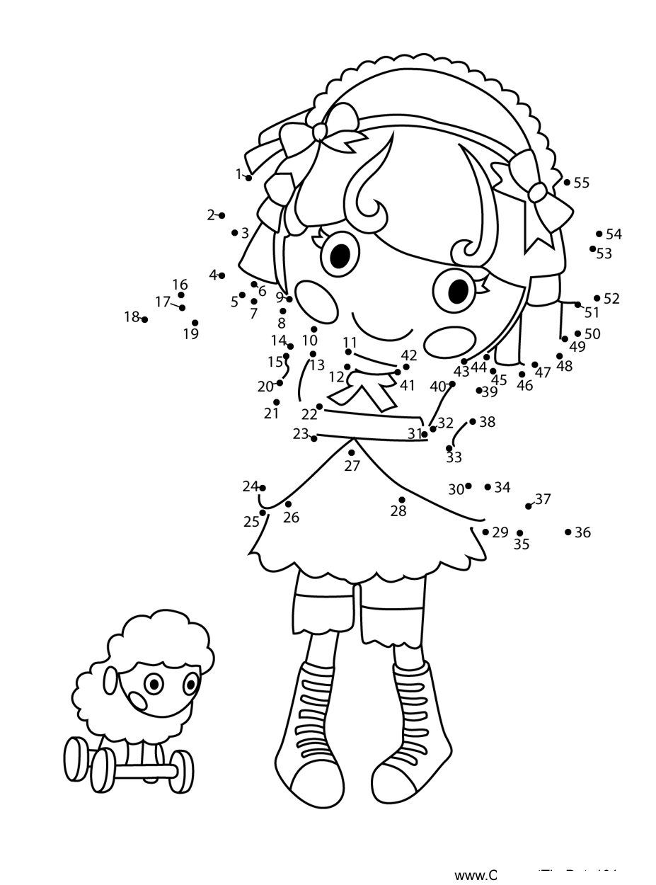 Little-Bah-Peep-Lalaloopsy dot to dot worksheets