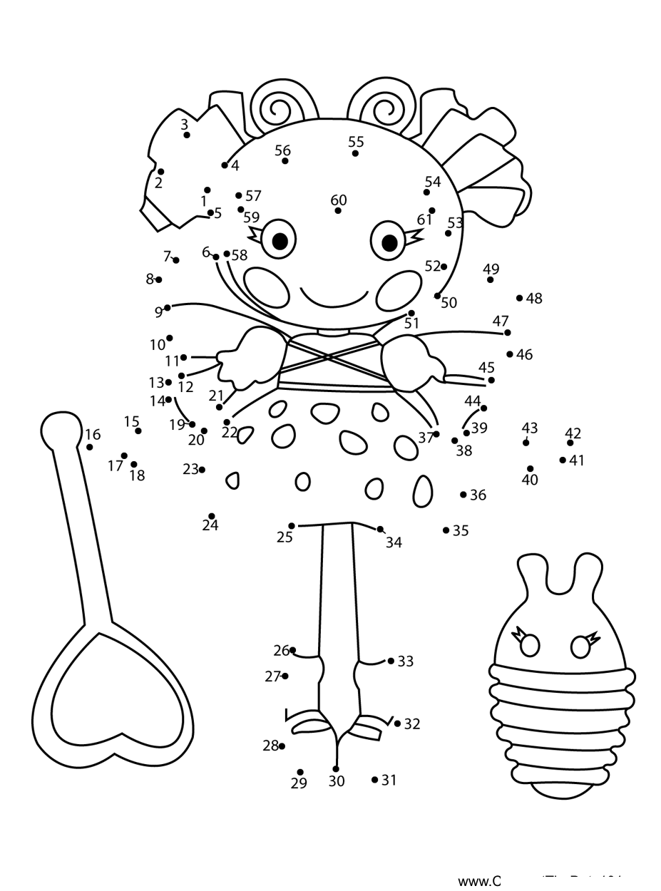 Lucky-Lil-Bug-Lalaloopsy dot to dot worksheets