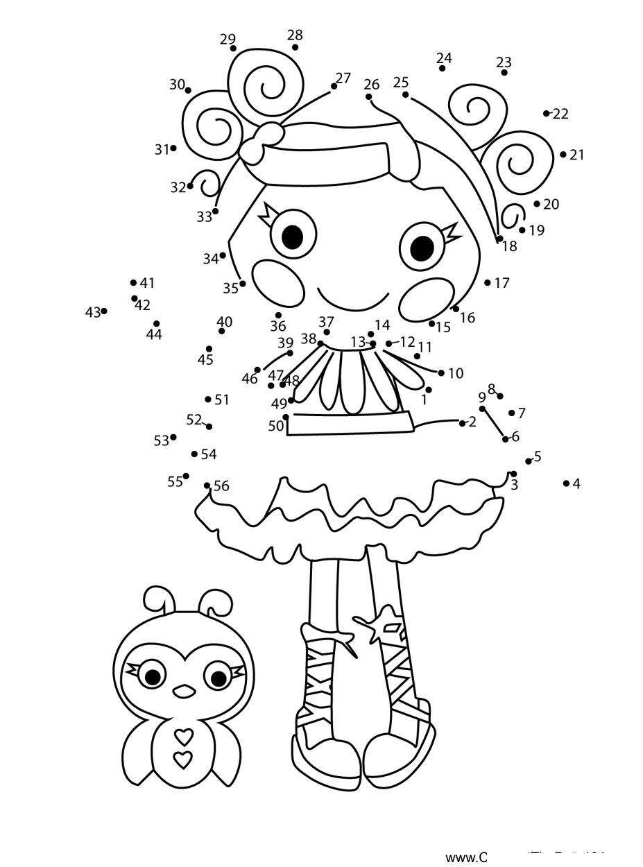 Mari-Golden-Petals-Lalaloopsy dot to dot worksheets