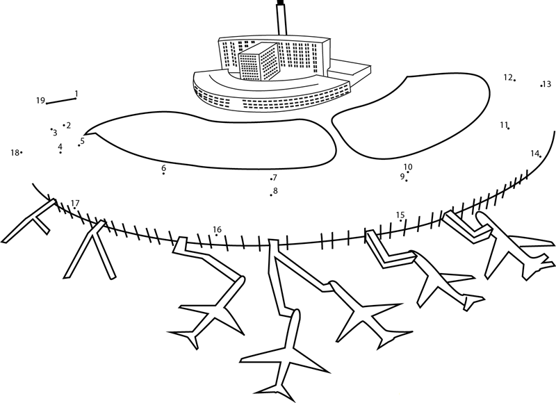 Dallas Fort Worth International Airport dot to dot worksheets
