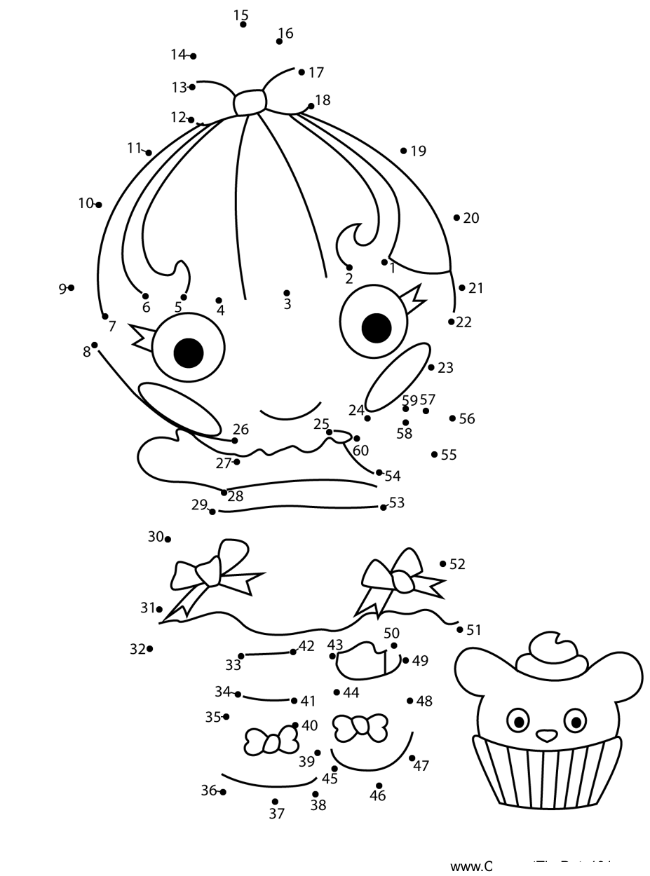 Mimi-La-Sweet-Lalaloopsy dot to dot worksheets