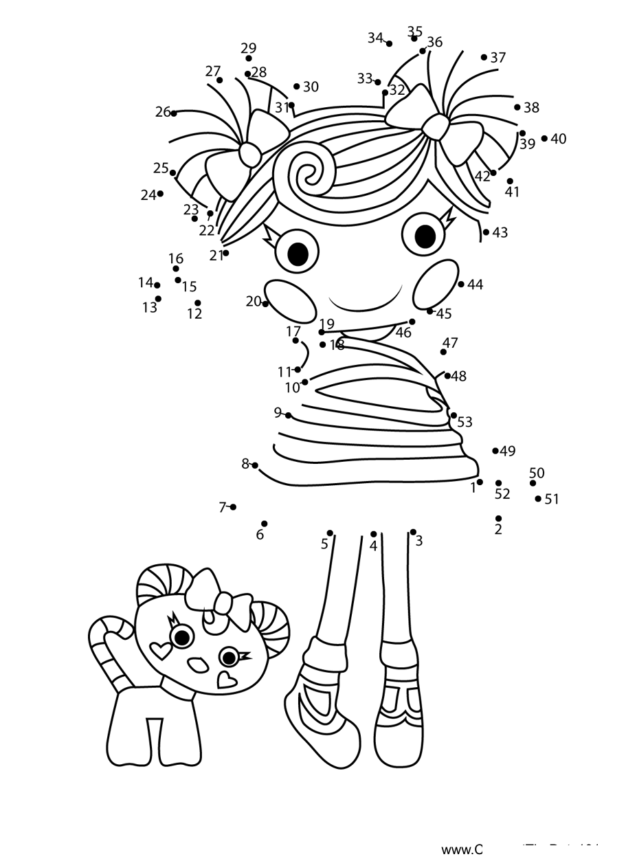 Mint-E-Stripes-Lalaloopsy dot to dot worksheets