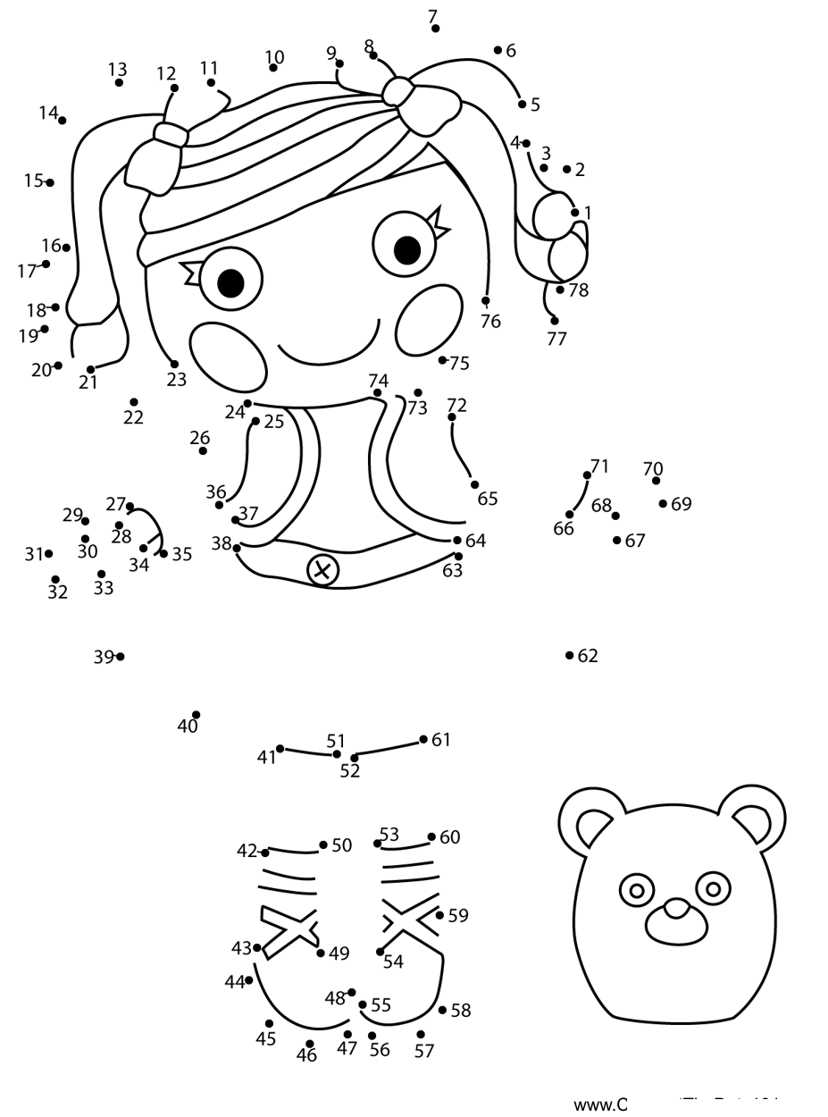 Mittens-Fluff-N-Stuff-Lalaloopsy printable dot to dot worksheet