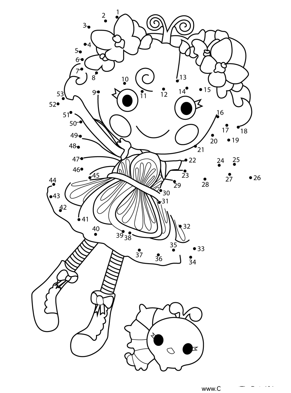 Mona-Arch-Wings-Lalaloopsy printable dot to dot worksheet