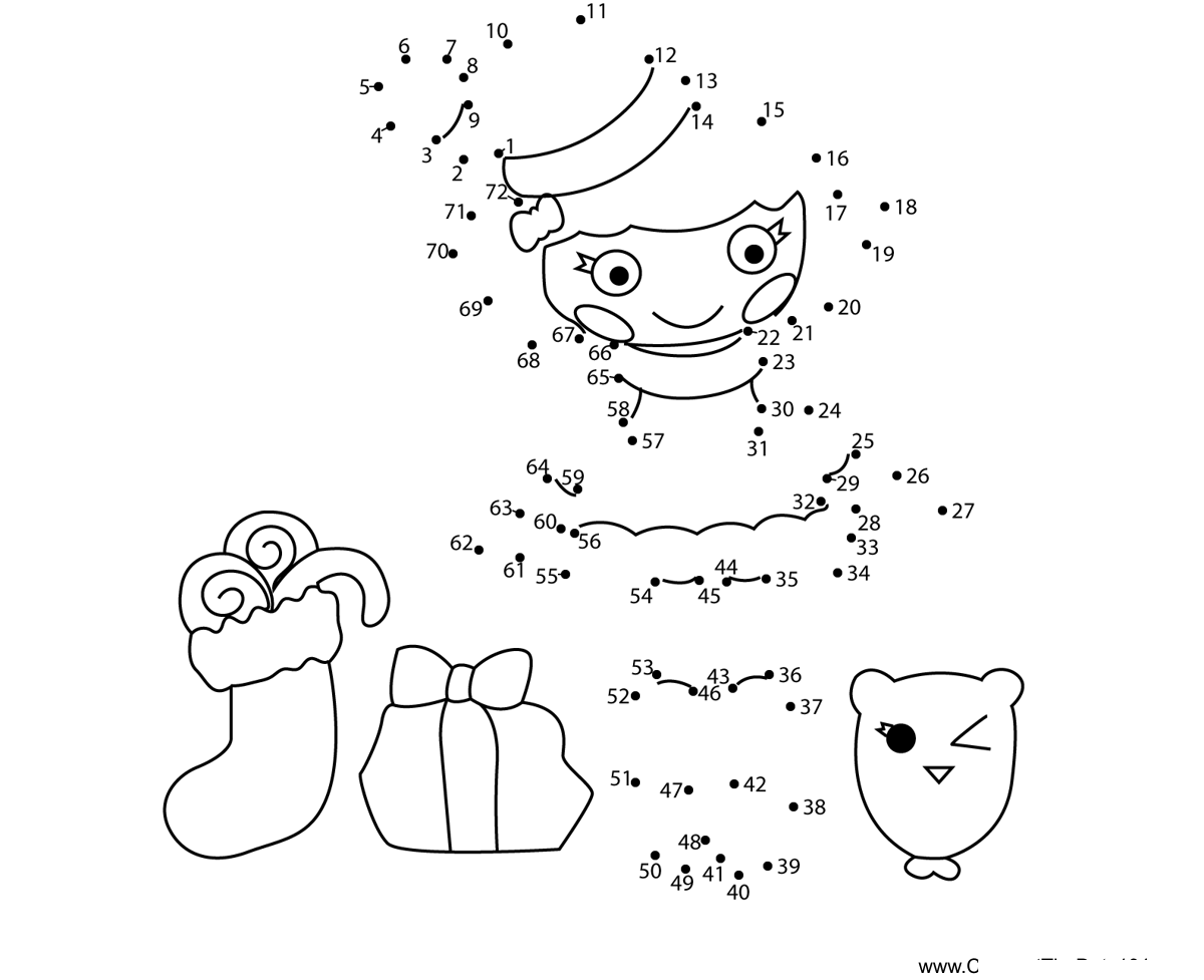 Noelle-Northpole-Lalaloopsy printable dot to dot worksheet