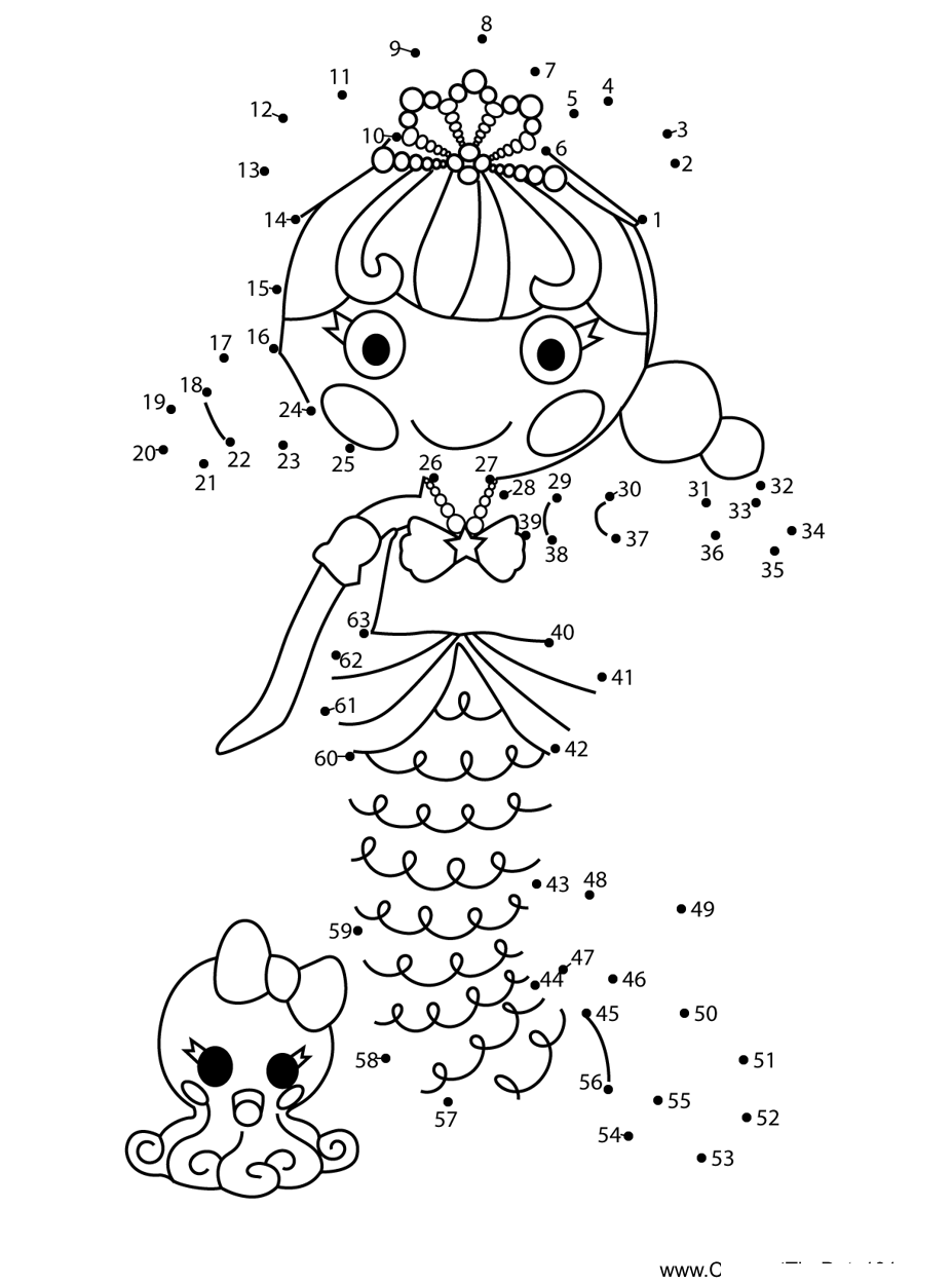 Pearly-Seafoam-Lalaloopsy printable dot to dot worksheet