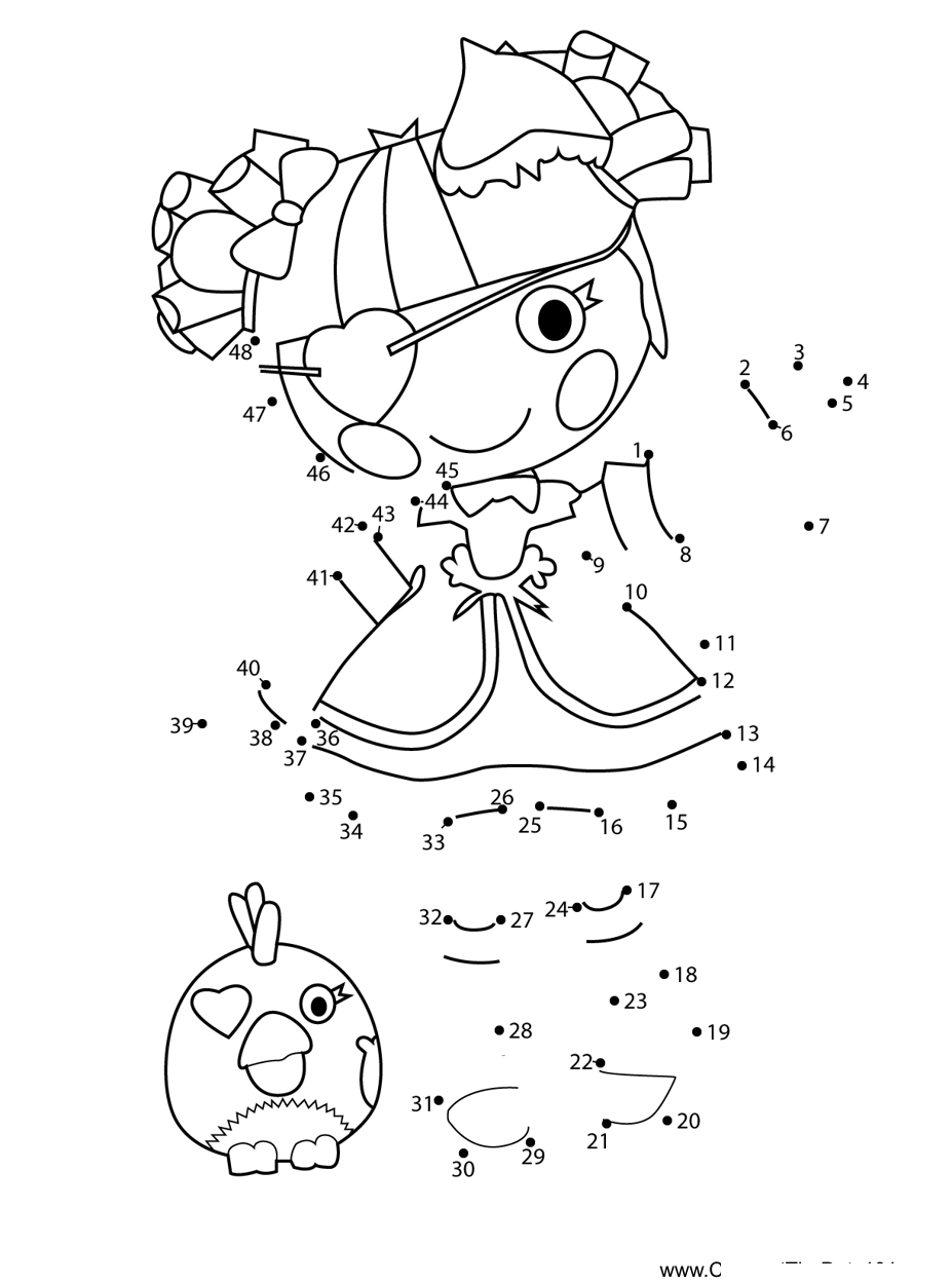 Peggy-Seven-Seas-Lalaloopsy printable dot to dot worksheet