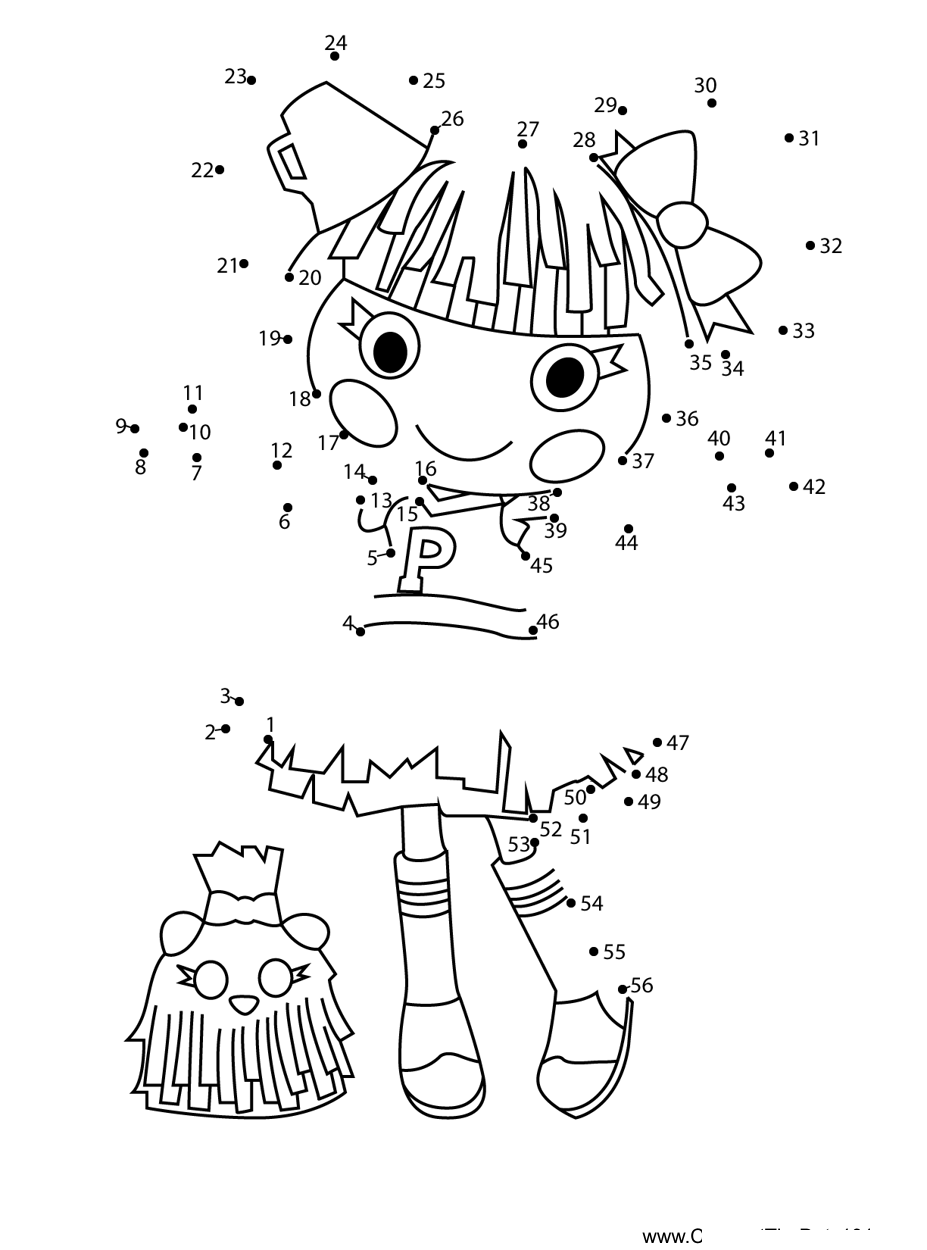 Peppy-Pom-Poms-Lalaloopsy printable dot to dot worksheet