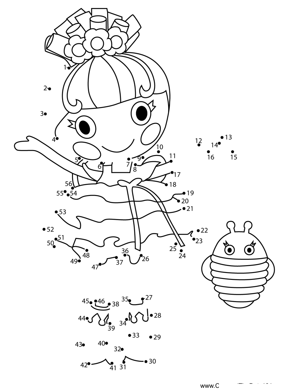 Pix-E-Flutters-Lalaloopsy printable dot to dot worksheet