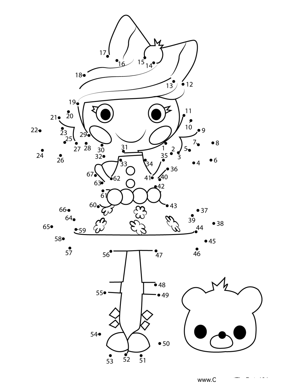 Pizza-Cutie-Pie-Lalaloopsy printable dot to dot worksheet