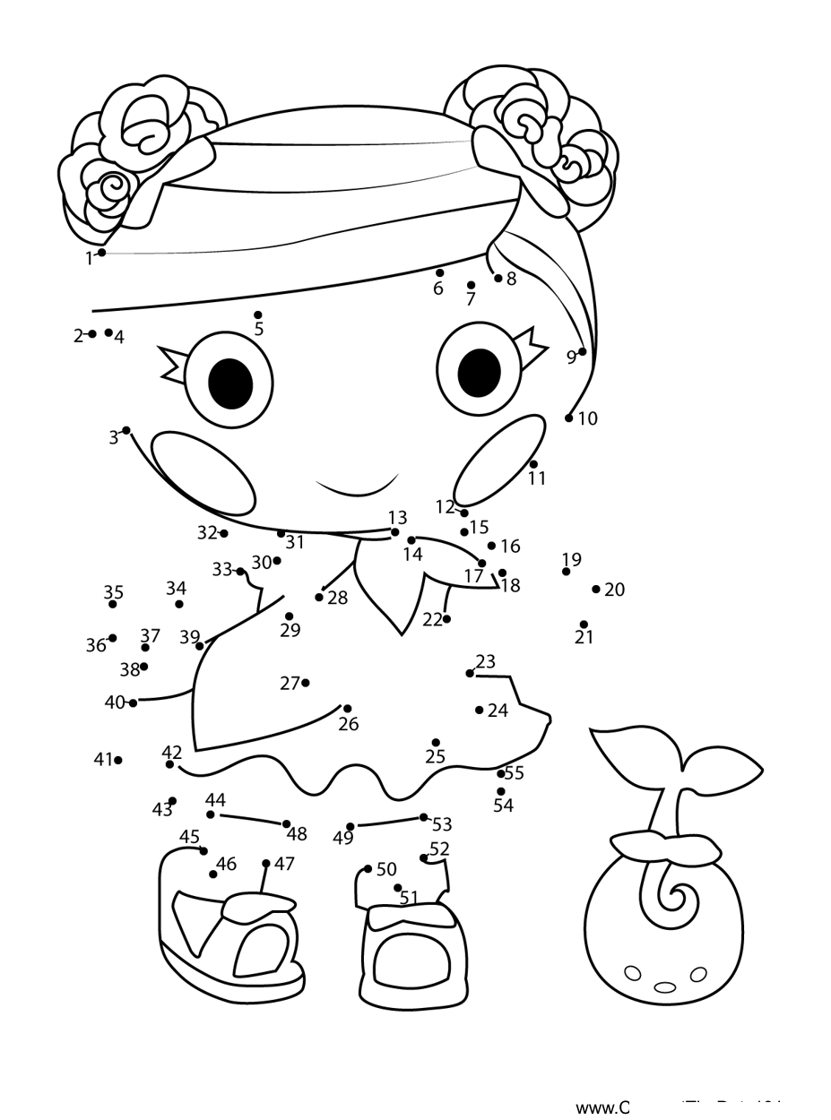 Posy-Golden-Petals-Lalaloopsy printable dot to dot worksheet