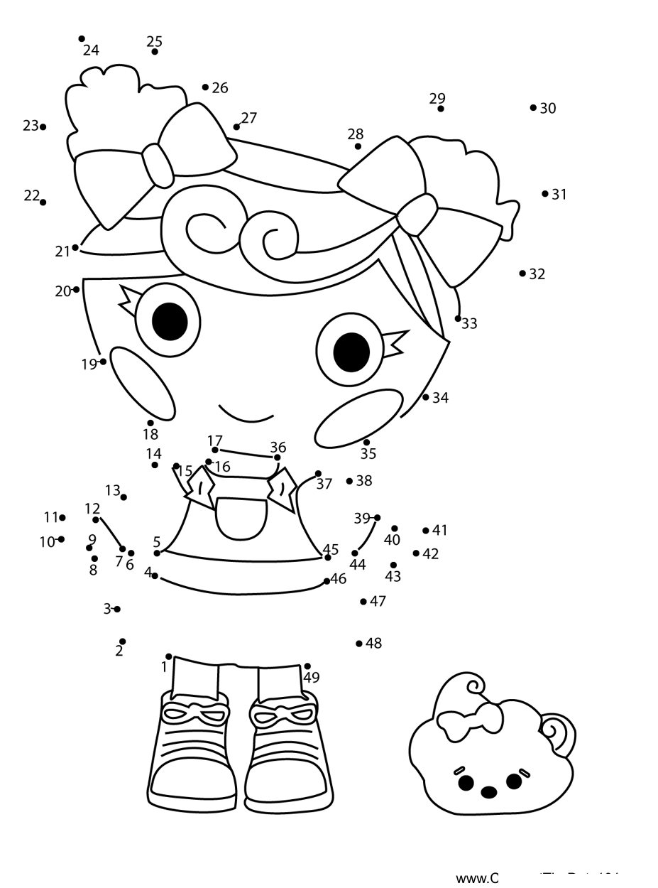 Rain-E-Sky-Lalaloopsy printable dot to dot worksheet